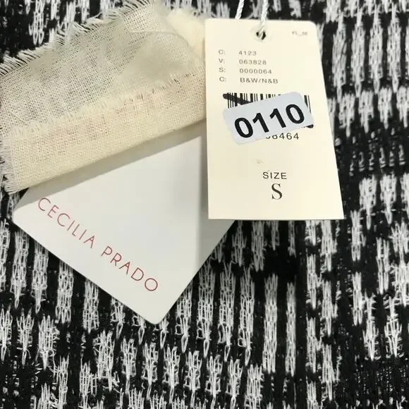 Anthropologie Cecilia Prado Abstract Knit Wide Leg Pants White & Black Size S